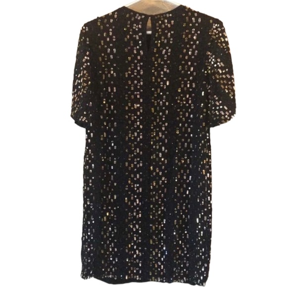 NWT! Anthropologie Velvet By Graham & Spencer Vivi Sequin Dress Black/Gold Small - Picture 6 of 8